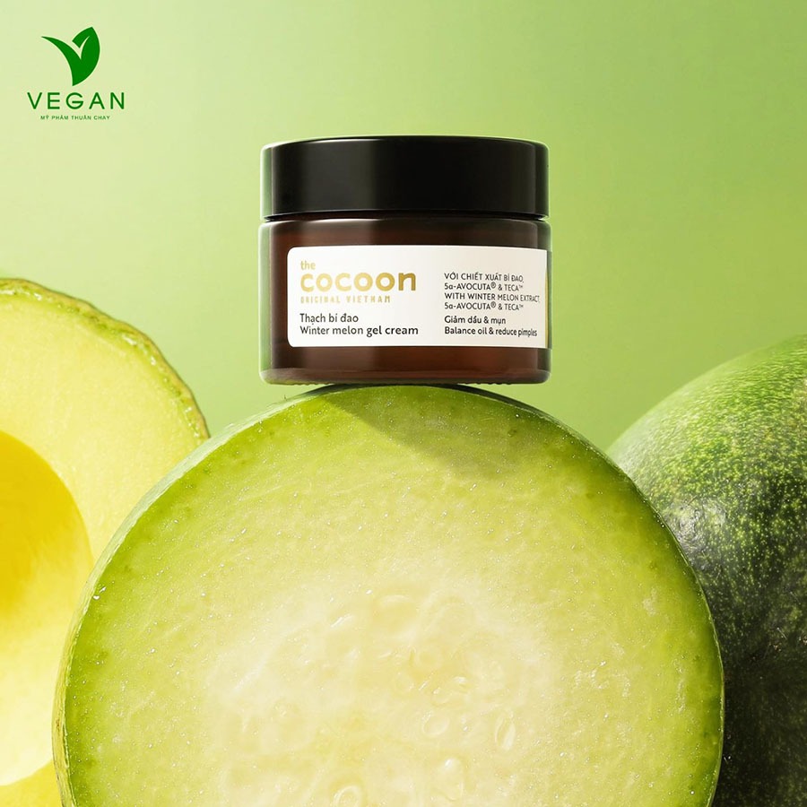 Thạch Bí Đao cocoon (kem dưỡng ẩm) cấp ẩm và ngừa mụn 30ml thuần chay