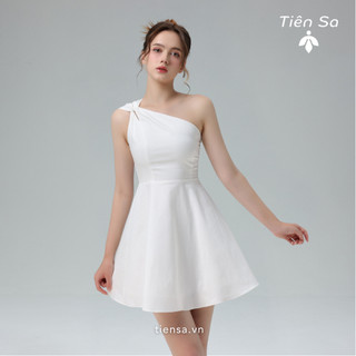 Đầm nữ TIÊN SA kiểu lệch vai xoắn nơ spiral dress TSD010002