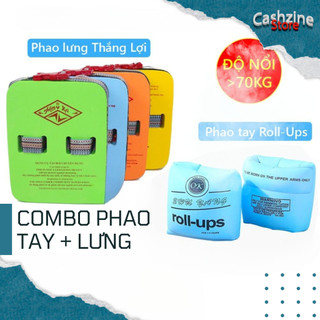 Phao bơi, Combo phao lưng và phao tay chất lượng cao, nhựa PVC cao cấp