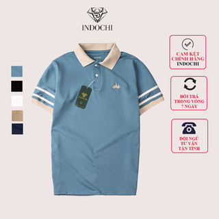 Áo Polo nam Thêu trẻ trung năng động chất cotton cá sấu - áo thun có cổ INDOCHI