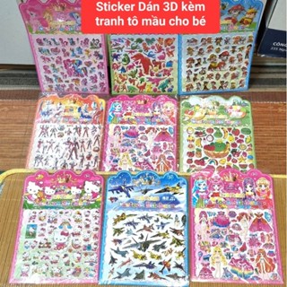   Giá Sỉ  Hình dán Sticker 3D Nổi Trang Trí Kết Hợp Tô Màu Size to Chọn Mẫu Cho Bé thỏa sức sáng tạo 