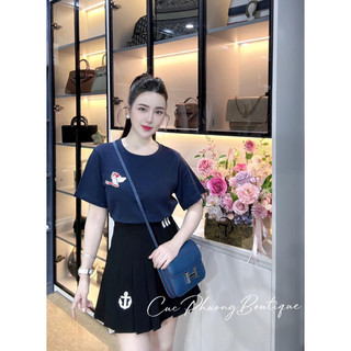 áo thun nữ-Áo phông nữ ngắn tay-Chân váy xếp ly