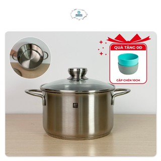 Nồi inox thép không gỉ zwilling stock pot chính hãng đức + quà tặng 2 chén melamine 10cm