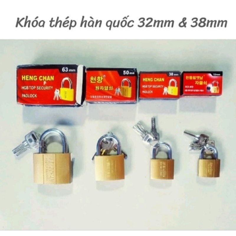 (GIÁ HỦY DIỆT) Ổ KHÓA THÉP ĐEN, VÀNG