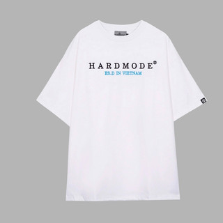 Áo thun cộc tay thêu hardmode chính hãng - trắng