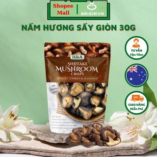  Nấm hương sấy giòn DJ&A Úc 30g - Tốt Cho Sức Khỏe - Ăn vặt văn phòng - Snack nấm đông cô - Thay kẹo cho trẻ | Origin VN 