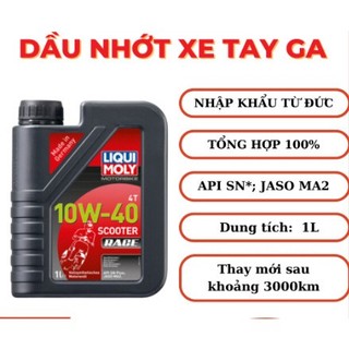 Dầu nhớt nhập khẩu 100% liqui 10w40 scooter Race chai 1L