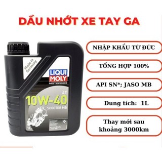 Dầu nhớt liqui moly scooter 10w40 mb nhập khẩu 100%
