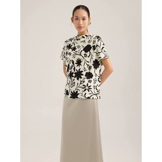 Áo linen cổ đổ Mauve Fall Neck top