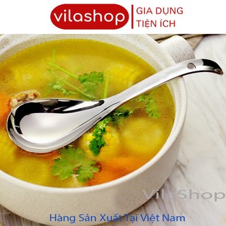Muỗng Inox, Muỗng Múc Canh Inox Cán Thẳng Trơn 24 cm, Hàng Đẹp Cao Cấp Chắc Chắn Rất Tiện Lợi