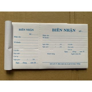 Biên nhận 2 liên 9x13cm