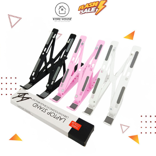 Giá đỡ laptop, máy tính bảng gấp gọn chịu lực tốt, thiết kế- đế tản nhiệt nâng hạ chiều cao bằng nhựa cao cấp