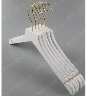 Combo 10 cái móc gỗ trắng dài 38cm người lớn free ship-rẻ, sang trọng - sada shop