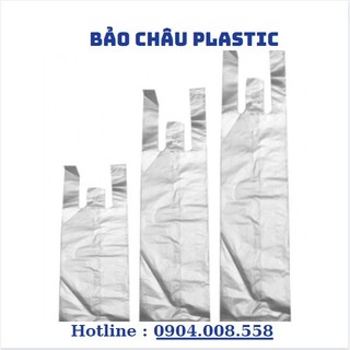 Túi nilon 2 quai đựng cốc nước mía, trà sữa, cốc cháo màu trắng dai - Màu ngẫu nhiên