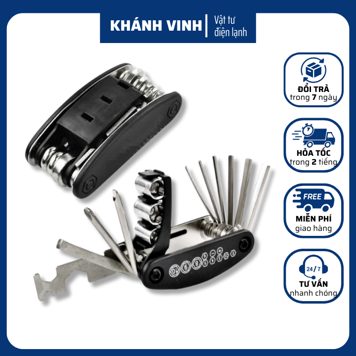 Bộ Lục Giác Sửa Chữa Cầm Tay Đa Năng Tua Vít 16-in-1, Dùng Lắp Giáp, Sửa Chữa Máy Lạnh Điều Hòa, Xe Đạp,...