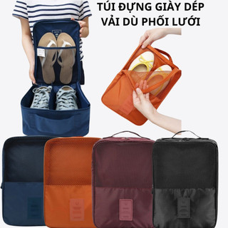 Túi đựng giày dép du lịch vải dù phối lưới cao cấp