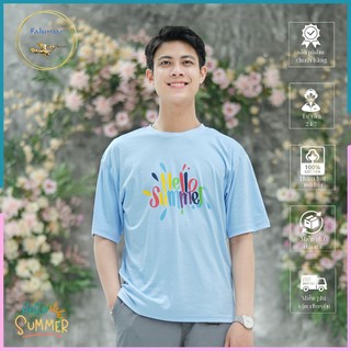 Áo Nam Thun Tay Lỡ Cổ Tròn Form Rộng Chất Liệu Cotton Thấm Hút Mồ Hôi, Áo Phông Cộc Tay Nam Chính Hãng Size S/M/L/XL