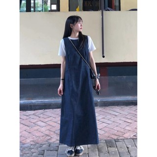 Váy Yếm Jeans Suông Vintage Maxi Thời Trang Phong Cách Hàn V1269 - TVXQC