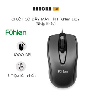 [Nhập khẩu] Chuột quang có dây Fuhlen L102, nút bấm êm ái, 3 triệu lần nhấn - Bảo hành 12 tháng