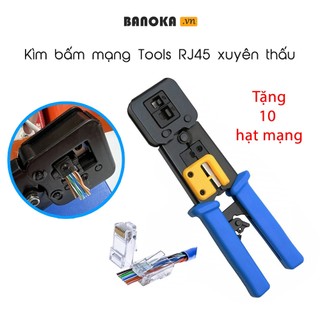 Kìm bấm mạng xuyên thấu ( RJ45 và RJ11) - Tặng kèm 10 hạt RJ45 xuyên thấu
