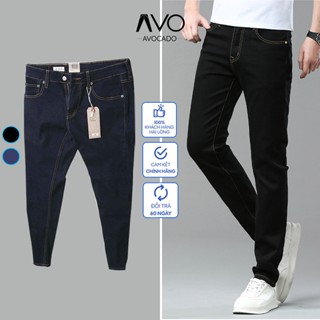Quần Bò Jeans Skinny Nam màu xanh đen Chỉ Nổi AVOCADO, quần bò co giãn 4 chiều slimfit chất vải bò cao cấp