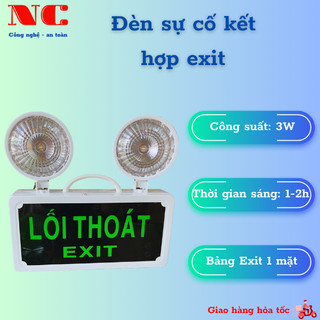 Đèn sự cố kết hợp exit, đèn chiếu sáng thoát hiểm khẩn cấp, đèn exit sự cố kết hợp