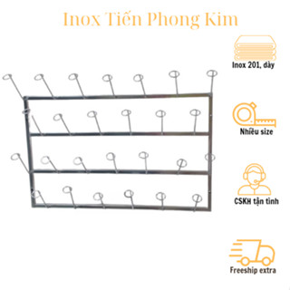 Kệ úp ly cốc Gắn tường. Giá úp ly cốc treo tường 100% INOX 201. bền bỉ, sáng bóng, chắc chắn không hoen gỉ