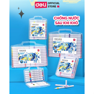 Acrylic Marker Chống Nước Deli - Bút Màu Cho Bé Vẽ Sáng Tạo Trên Nhiều Bề Mặt - Mực Đều Mịn, Ngòi Nét Nhỏ, Vali Nhựa