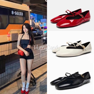 Giày búp bê ZR mũi vuông dây ngang mảnh FullBox