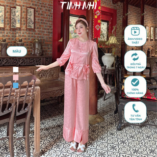 Bộ lụa đi chùa họa tiết túi tiền TINH NHI nhẹ nhàng thanh lịch PP22