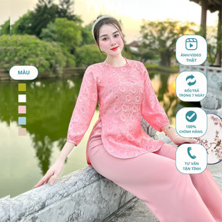 Pháp phục đi chùa gấm lụa vân hoa TINH NHI sang trọng và thanh lịch PP82