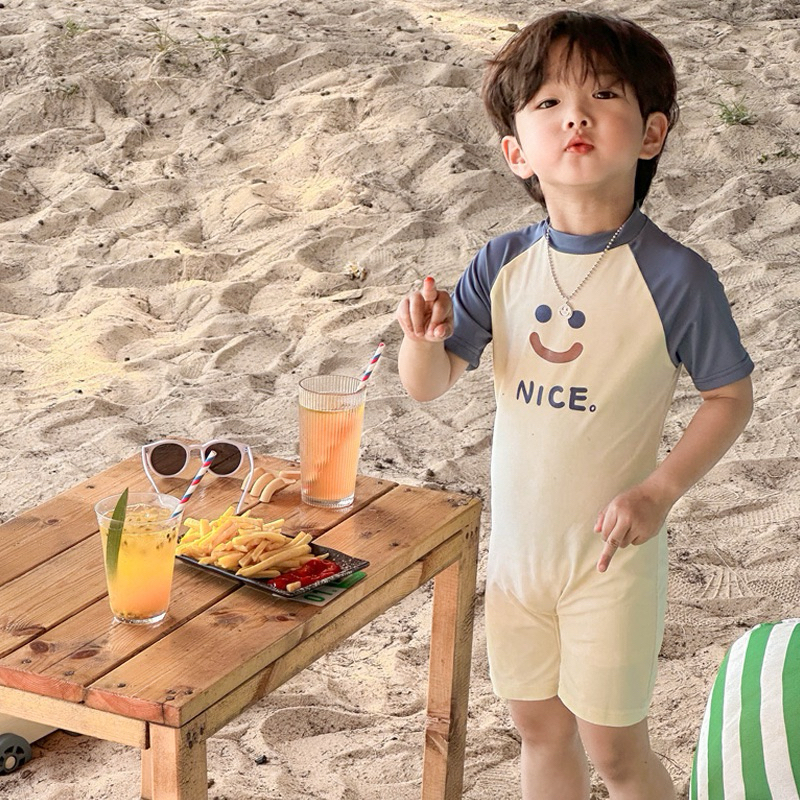 Bộ Bơi Bé Trai Phong Cách Hàn Quốc 2024 - Nice ( Kèm mũ bơi )