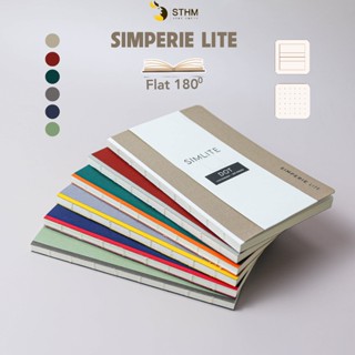 Sổ tay dán keo gáy tối giản SIMPERIE LITE khổ A5 thon dễ dàng mở phẳng 180 độ, kem 80gsm không lem
