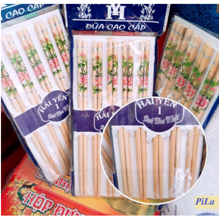 BỘ 30 Đôi đũa tre TEM HOA cao cấp (HÀNG VÀO BÓ)