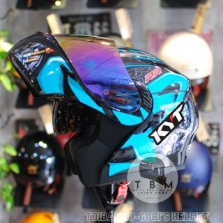 Mũ bảo hiểm Fullface Lật Hàm tem KYT Xanh Ngọc Royal M179 2 kính tiện lợi