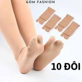 Combo 10 đôi vớ da xỏ ngón chống nắng mềm mịn GOMTAT, chất liệu vải cotton êm chân thoáng mát  -  LISU-TATNGON-GVG-CB10