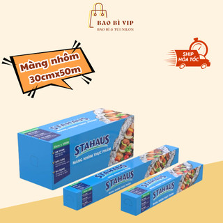 Màng nhôm thực phẩm STAHAUS 30cm x 50m, Giấy bạc nướng thực phẩm, dày dai hơn, dùng siêu tiết kiệm