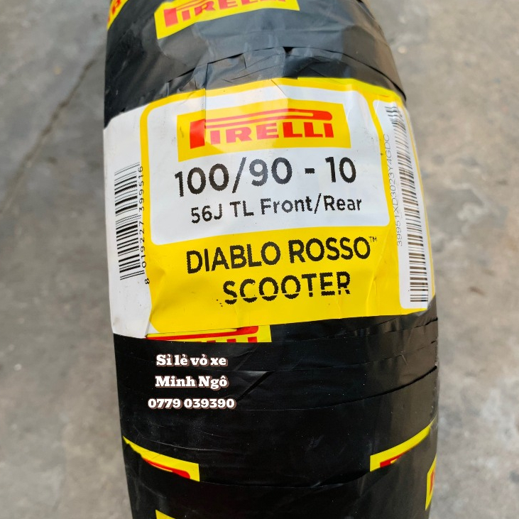 (100/90-10) Vỏ Pirelli Diablo Rosso Scooter size 100/90-10 vỏ sau xe Lead, Spacy, SYM Attila, Elizabeth, Acruzo