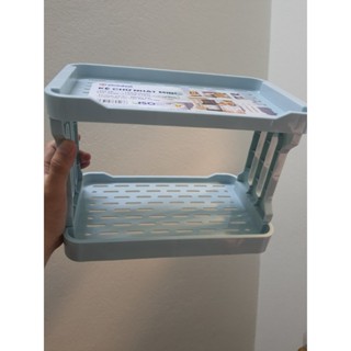 Kệ nhựa Mini 2 tầng đựng gia vị, đồ trang điểm, decor Việt Nhật kích thước 28.5cmx16.5cmx19.5cm