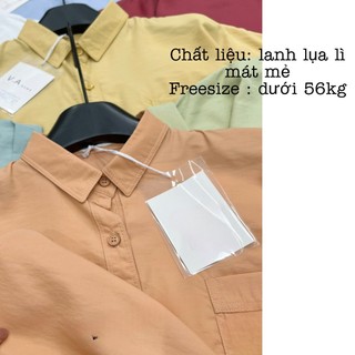 Áo sơ mi nữa một bên chất lanh lụa(VA8679)·