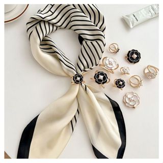 Khuy cài khăn lụa- nút khoen cài áo thắt váy măng tô nữ làm nơ tạo kiểu đa năng- Hoa trà