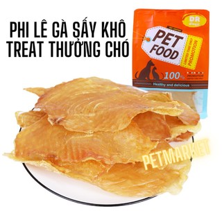 Phi lê gà sấy khô cho chó gói 100g, bánh thưởng cho chó