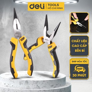 Kìm Mũi Nhọn 6-8 Inch Chính Hãng DELI - Chất Liệu Thép Cao Cấp Siêu Bền - Tay Cầm Chống Trượt