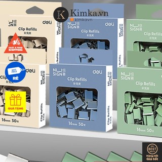 Ghim dập kẹp tài liệu, đạn ghim dập 50 cái nhiều màu deli