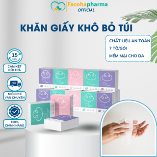 Khăn giấy khô mini bỏ túi 3 lớp không mùi siêu tiện dụng dễ dàng mang theo gói 7 tờ set 10 bịch nhỏ