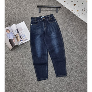 Quần jean nữ BAP cạp cao, quần baggy trơn lưng cao, quần bò lỡ công sở trang trí đỉa có cá 514#