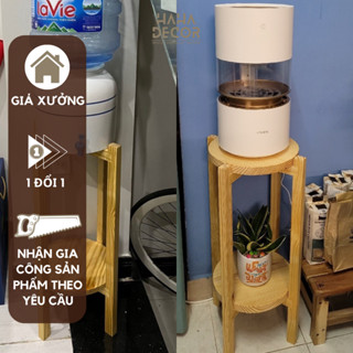 Đôn gỗ 2 tầng để bình nước 20L kệ gỗ để cây cảnh gỗ thông mỹ nguyên khối CCG14