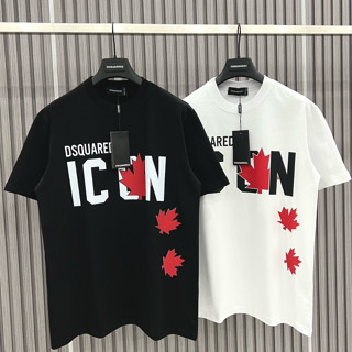 Áo DSQ2 ICON nam nữ phối lá phong đỏ hàng chính hãng cao cấp-áo thun dsquared2 ICON hot trend 2024