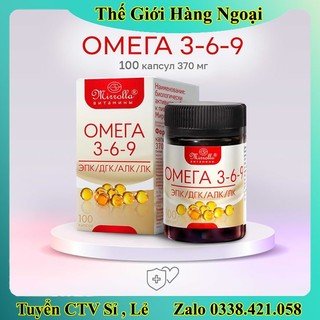 Viên uống omega 3-6-9 mirrolla của nga hộp 100 viên