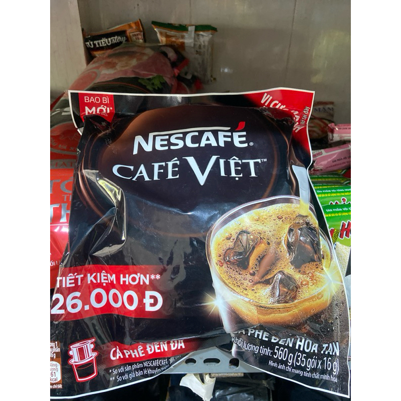 NESCAFÉ CAFÉ VIỆT CÀ PHÊ ĐEN ĐÁ bịch 560g (35 gói * 16g)